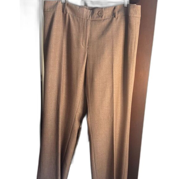 Apostrophe Woman 20W Brown Herringbone Dress Pants Stretch Career Plus RN15099 - Picture 4 of 9